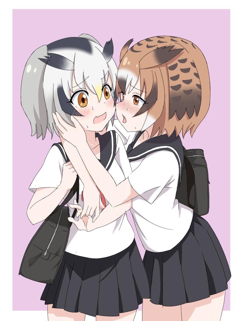 northern white-faced owl and eurasian eagle owl (kemono friends) drawn by ilyfon133