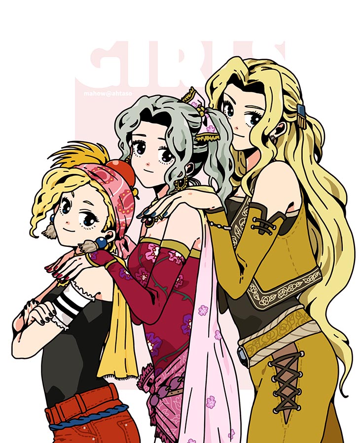 terra branford, celes chere, and relm arrowny (final fantasy and 1 more) drawn by ahtaso