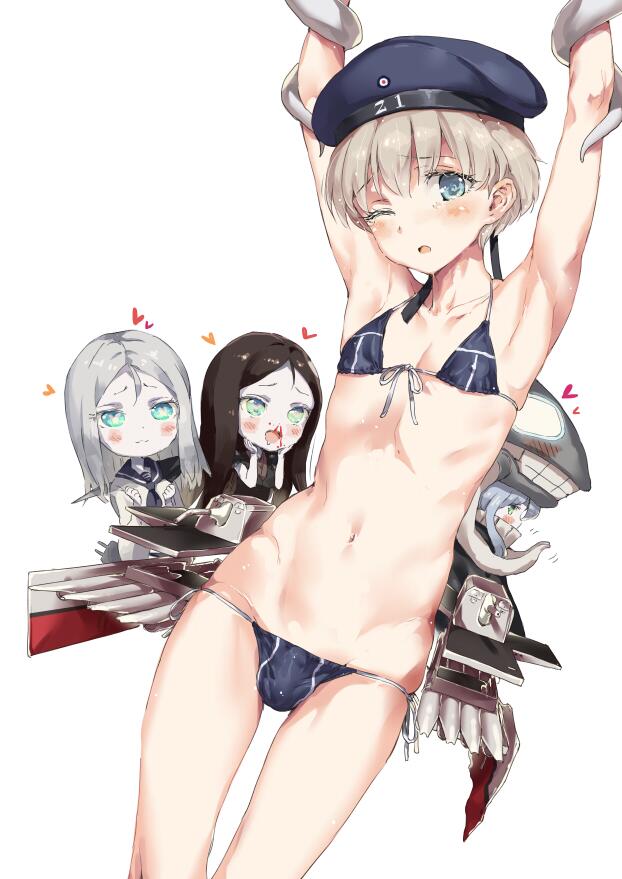 wo-class aircraft carrier, z1 leberecht maass, ta-class battleship, and ru-class battleship (kantai collection) drawn by aida_takanobu