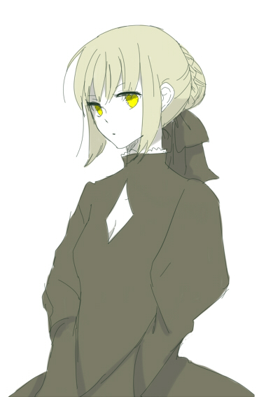 artoria pendragon and saber alter (fate and 1 more) drawn by dinikee