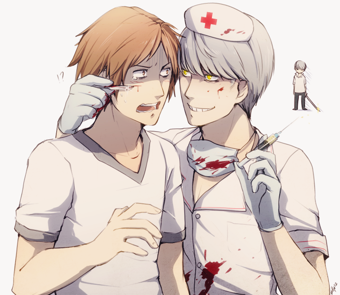 narukami yu and hanamura yousuke (persona and 1 more) drawn by hanpetos