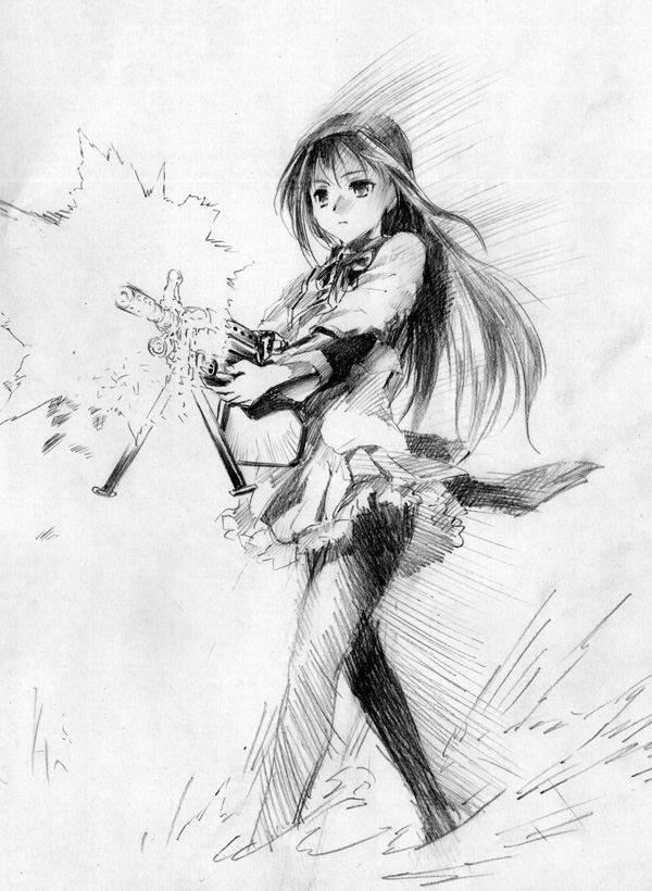 akemi homura (mahou shoujo madoka magica) drawn by henshako
