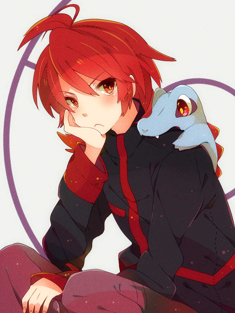 silver and totodile (pokemon and 1 more) drawn by nicole_(usako)