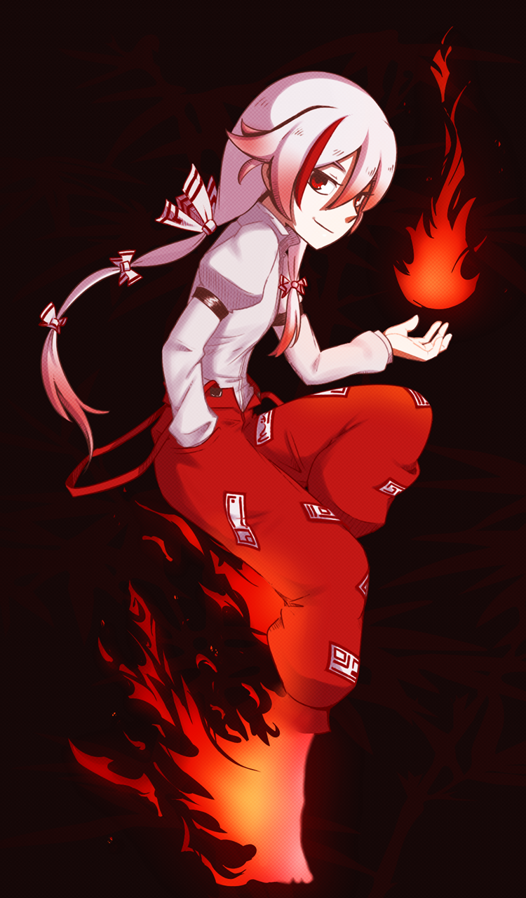 fujiwara no mokou and fu hua (touhou and 2 more) drawn by xkaishaku