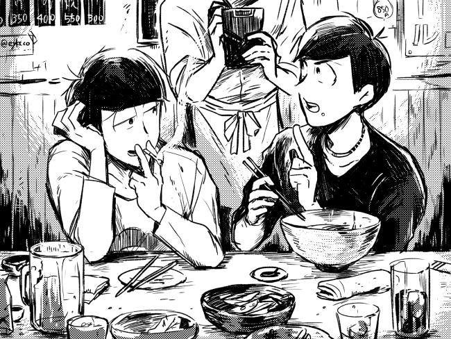 matsuno osomatsu and matsuno karamatsu (osomatsu and 1 more) drawn by yodokawa_(yukko)