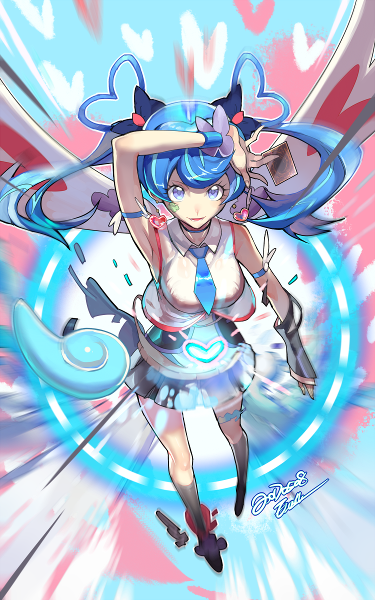 zaizen aoi and blue angel (yu-gi-oh! and 1 more) drawn by e_volution