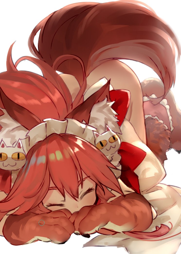 tamamo and tamamo cat (fate and 1 more) drawn by shirabi