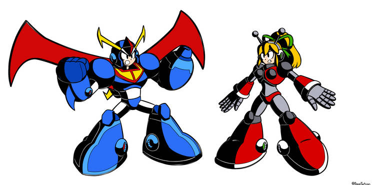 roll, mega man, hyper roll, and hyper mega man (mega man and 1 more) drawn by bacontactician