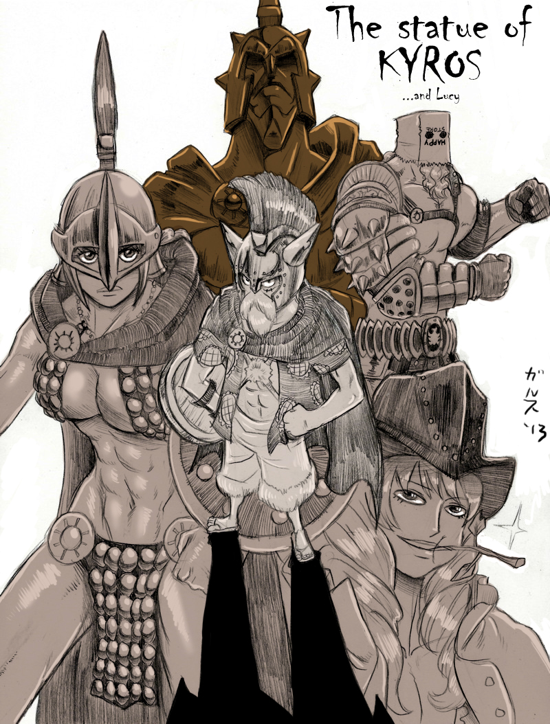monkey d. luffy, rebecca, jesus burgess, cavendish, kyros, and 1 more (one piece) drawn by garththedestroyer