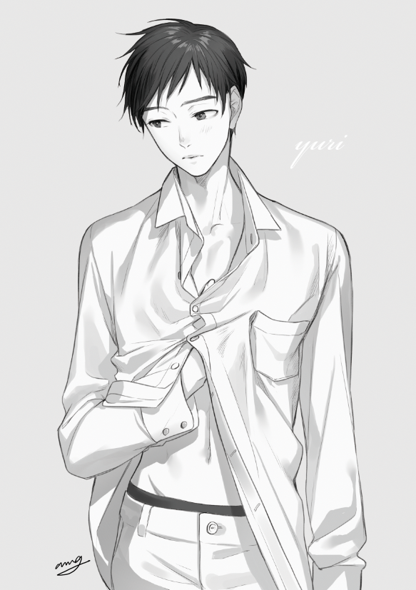 katsuki yuuri (yuri!!! on ice) drawn by amg_(nwmnmllf)