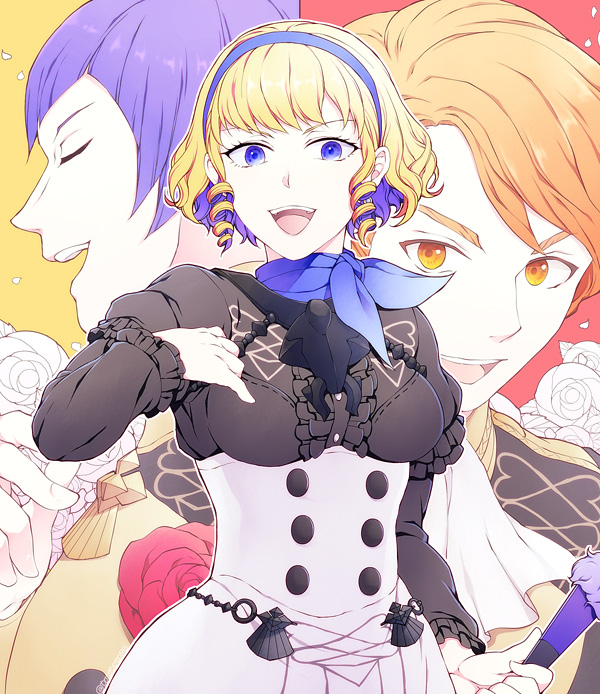 ferdinand von aegir, constance von nuvelle, and lorenz hellman gloucester (fire emblem and 1 more) drawn by totototope