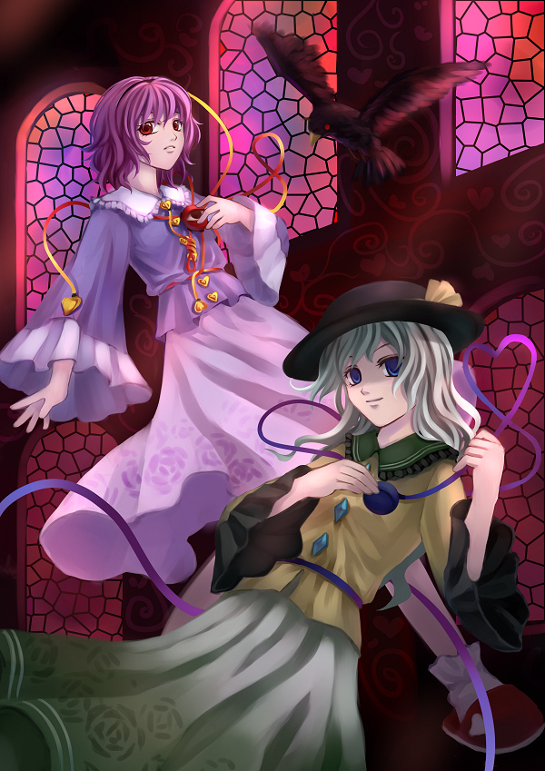 komeiji koishi and komeiji satori (touhou) drawn by kannagara_kanagi