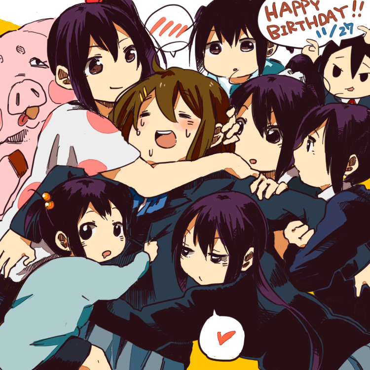 nakano azusa and hirasawa yui (k-on!) drawn by katayudetamago
