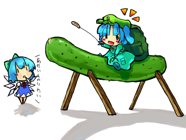 cirno and kawashiro nitori (touhou) drawn by luft_(luft_dokka)