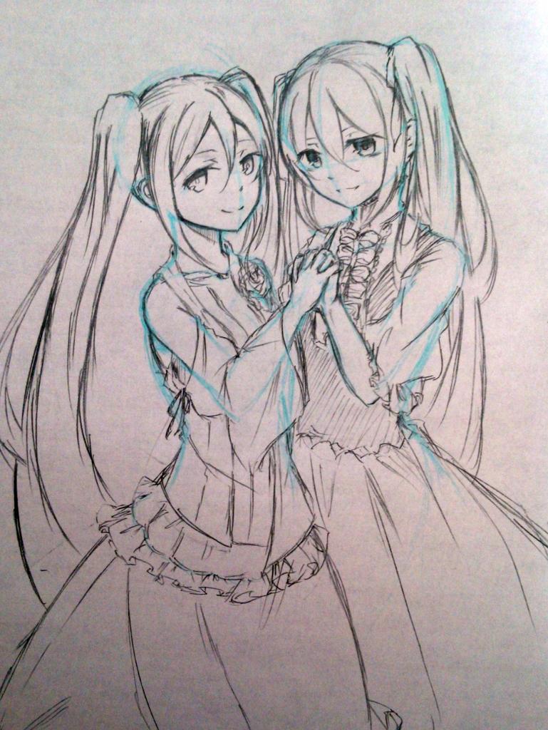 hatsune miku, margarita blankenheim, and eve moonlit (vocaloid and 4 more) drawn by mayo_(mayone-u)