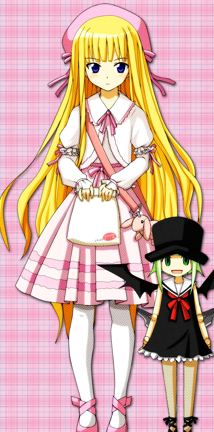evangeline a.k. mcdowell and chachazero (mahou sensei negima!) drawn by kiiro