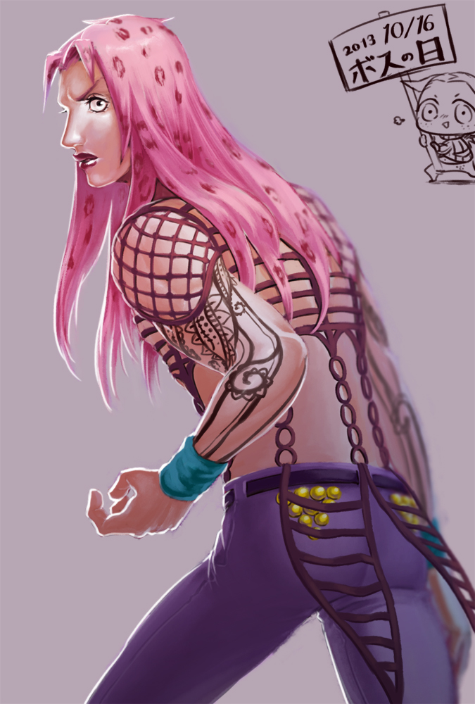 diavolo and vinegar doppio (jojo no kimyou na bouken and 1 more) drawn by komora