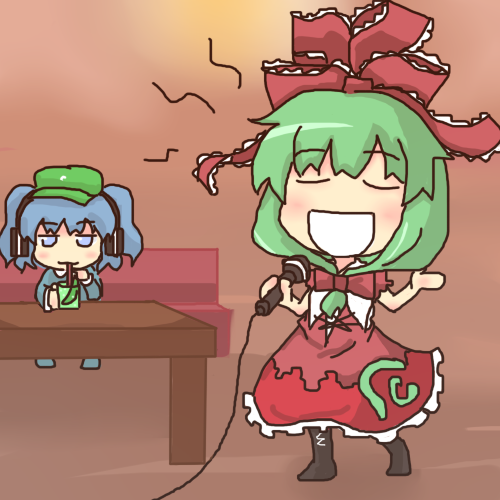 kawashiro nitori and kagiyama hina (touhou) drawn by denohito
