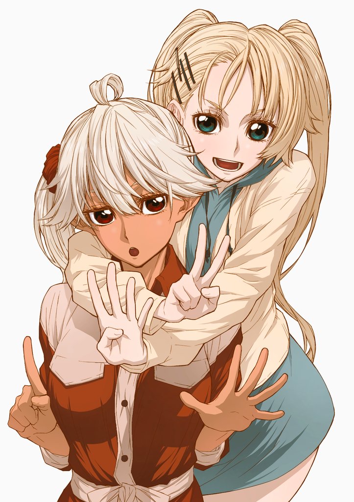 angelica diarmuit and reanette elfelt (shinmai ossan bokensha) drawn by ogino_ken