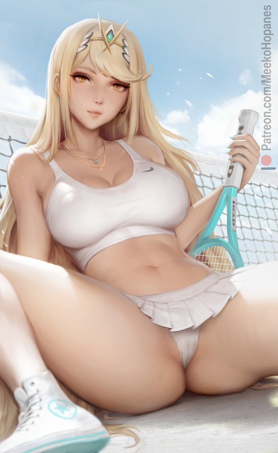 mythra (xenoblade chronicles and 1 more) drawn by meekohopanes