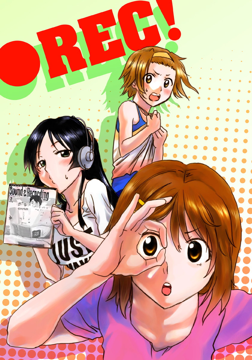 akiyama mio, hirasawa yui, and tainaka ritsu (k-on!) drawn by camel_hakase
