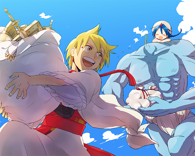 aladdin, alibaba saluja, and uugo (magi the labyrinth of magic) drawn by wato_samirika