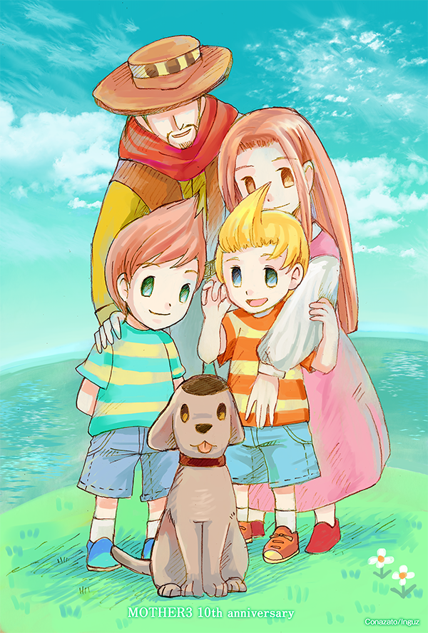 lucas, claus, boney, hinawa, and flint (mother and 1 more) drawn by conazatou