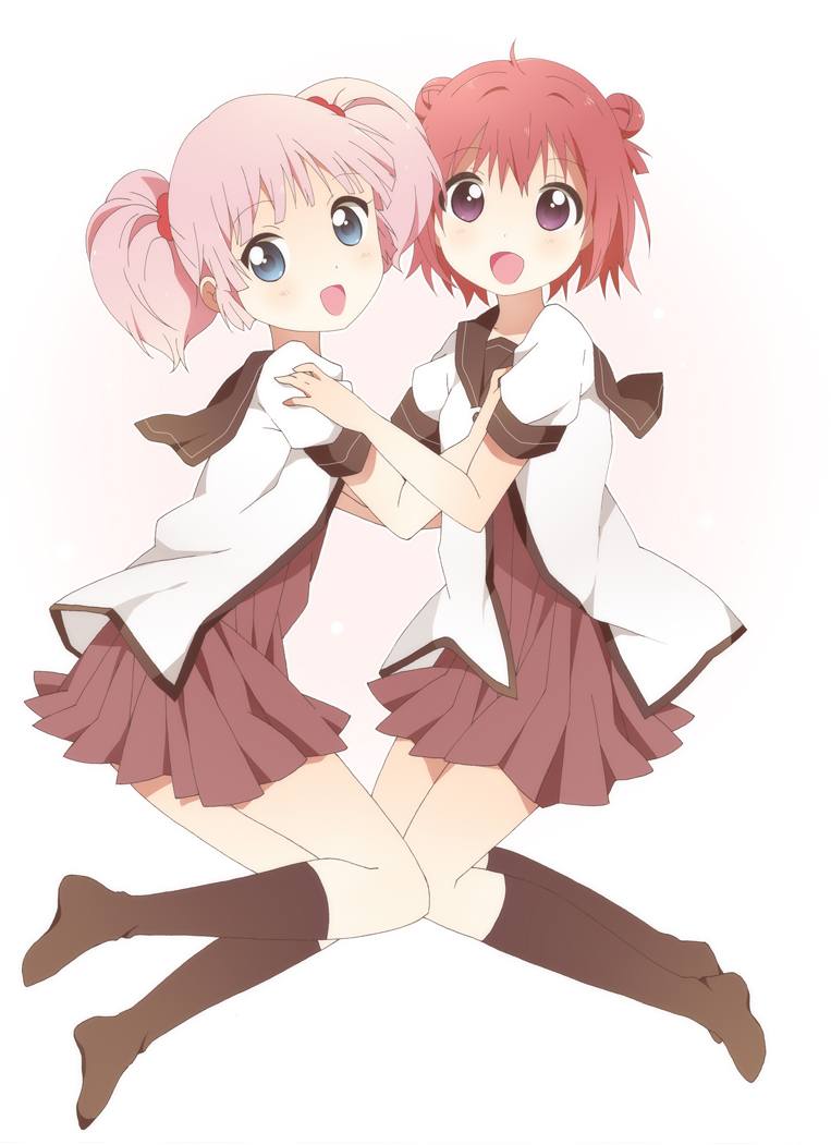 akaza akari and yoshikawa chinatsu (yuruyuri) drawn by kumakichi_(toshigat)