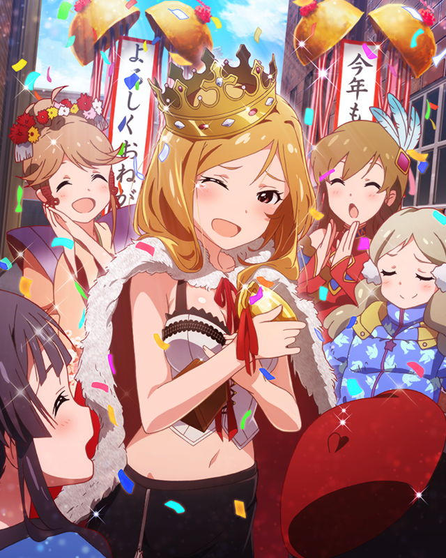 mogami shizuka, kousaka umi, handa roco, momose rio, and tenkubashi tomoka (idolmaster and 1 more)