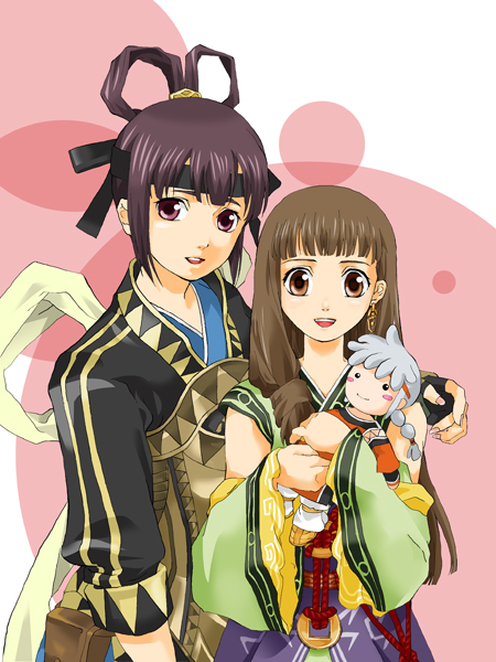 miakis, freyjadour falenas, and lymsleia falenas (gensou suikoden and 1 more) drawn by suzunashi_neko