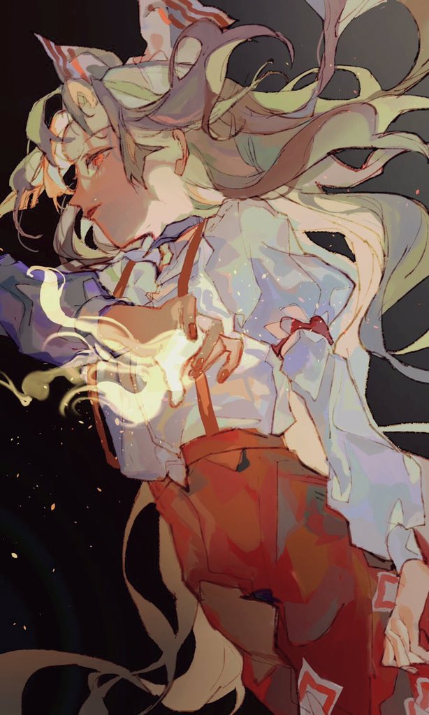 fujiwara no mokou (touhou) drawn by shinjitsu_no_kuchi