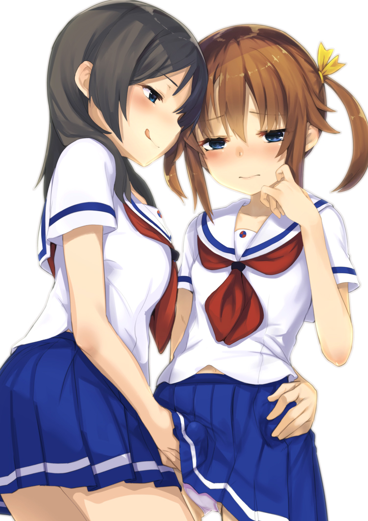 misaki akeno and china moeka (high school fleet) drawn by minutachi