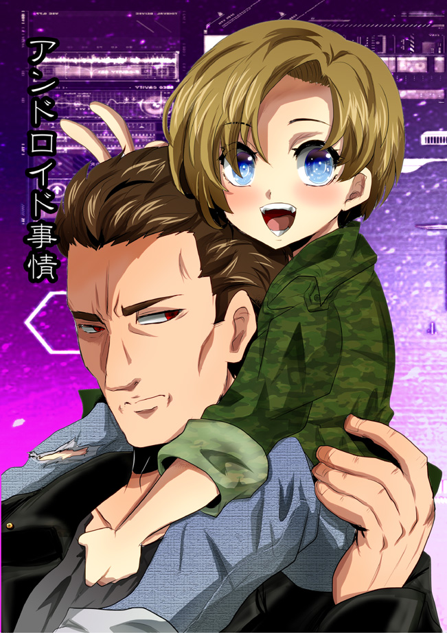 t-800, arnold schwarzenegger, and john connor (terminator and 2 more) drawn by yukimi1019