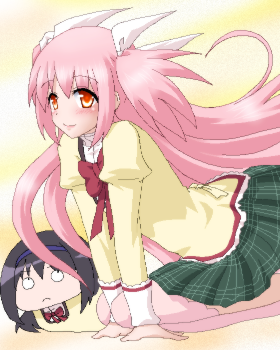 akemi homura, kaname madoka, and ultimate madoka (mahou shoujo madoka magica) drawn by hayashiya_zankurou
