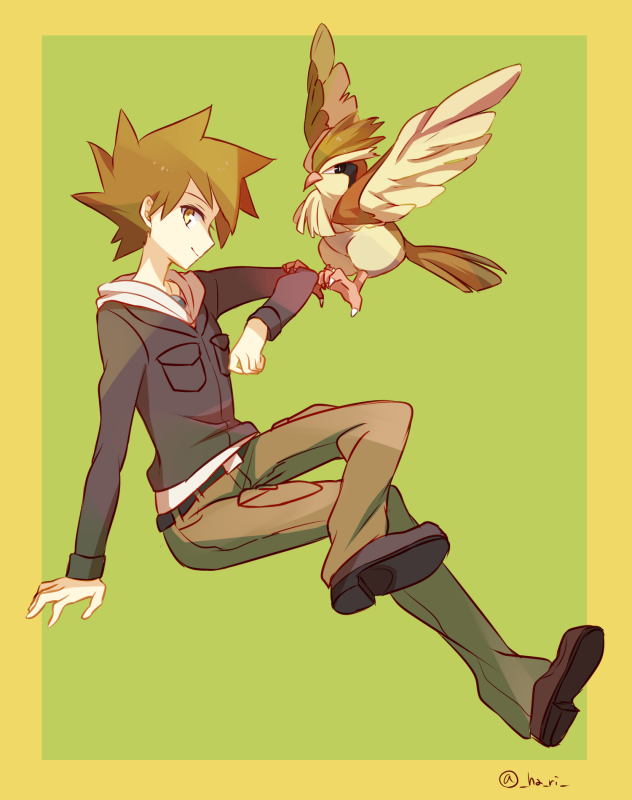 blue oak and pidgey (pokemon and 1 more) drawn by hari611