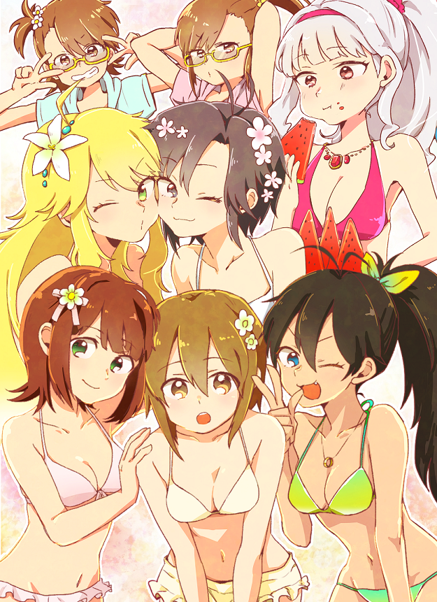 hoshii miki, amami haruka, kikuchi makoto, shijou takane, ganaha hibiki, and 3 more (idolmaster and 1 more) drawn by noroko0614
