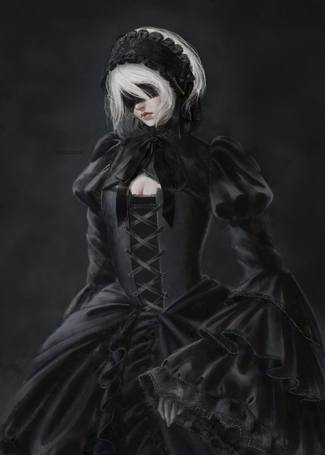 2b (nier and 1 more) drawn by melonasun