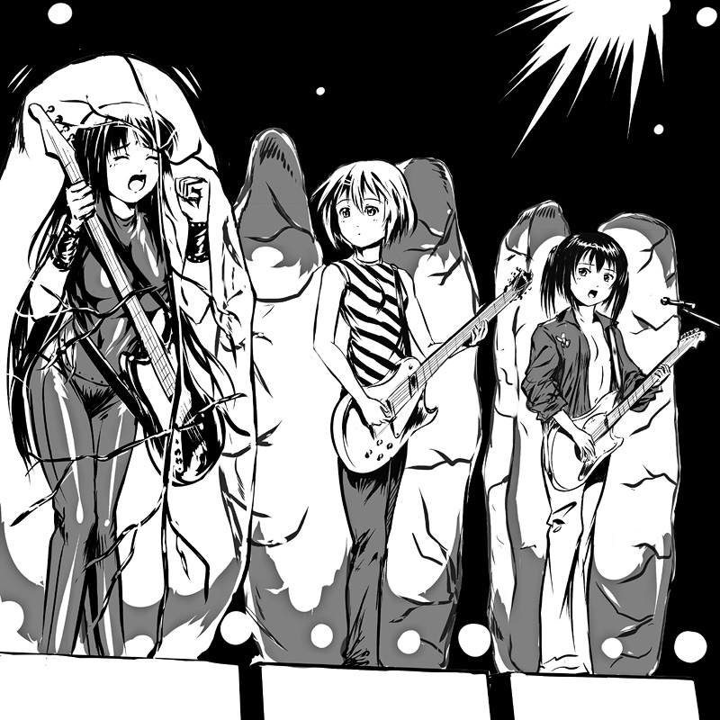 akiyama mio, nakano azusa, and hirasawa yui (k-on! and 1 more) drawn by s_zenith_lee
