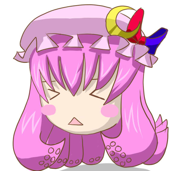 patchouli knowledge, megurine luka, and takoluka (touhou) drawn by naru_(zx-9r)