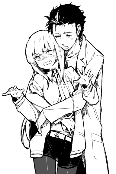 makise kurisu and okabe rintarou (science adventure and 1 more) drawn by misti
