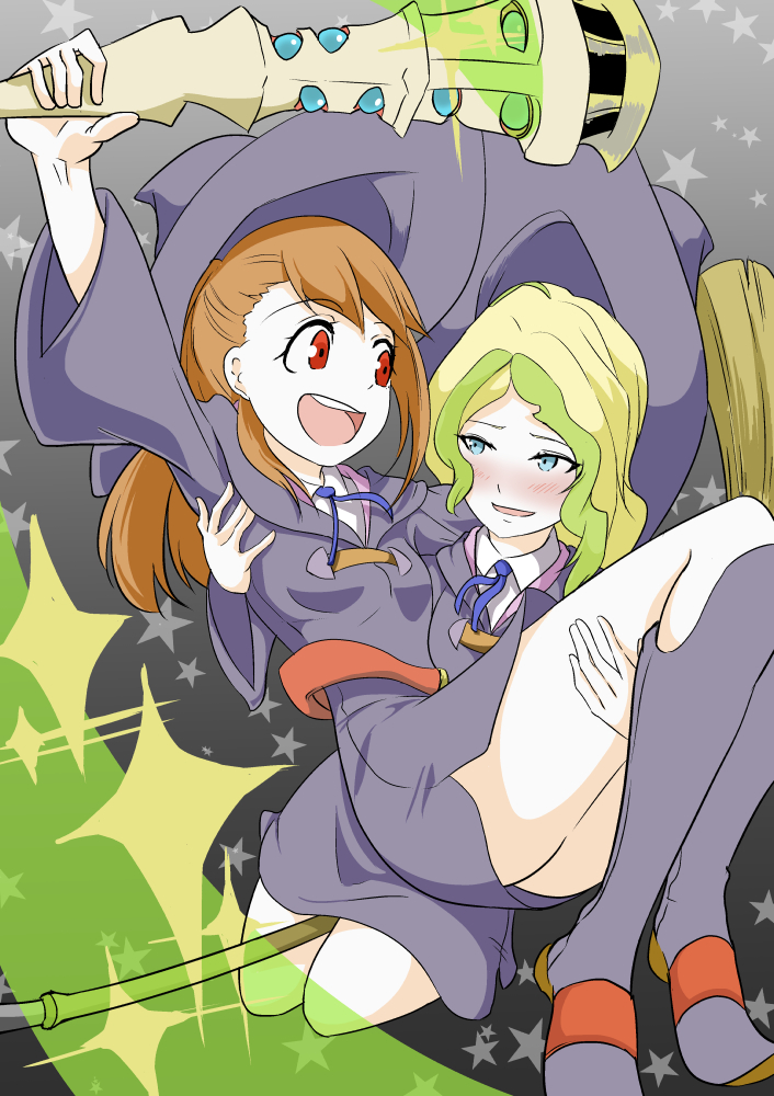 kagari atsuko and diana cavendish (little witch academia) drawn by mokuseirokku