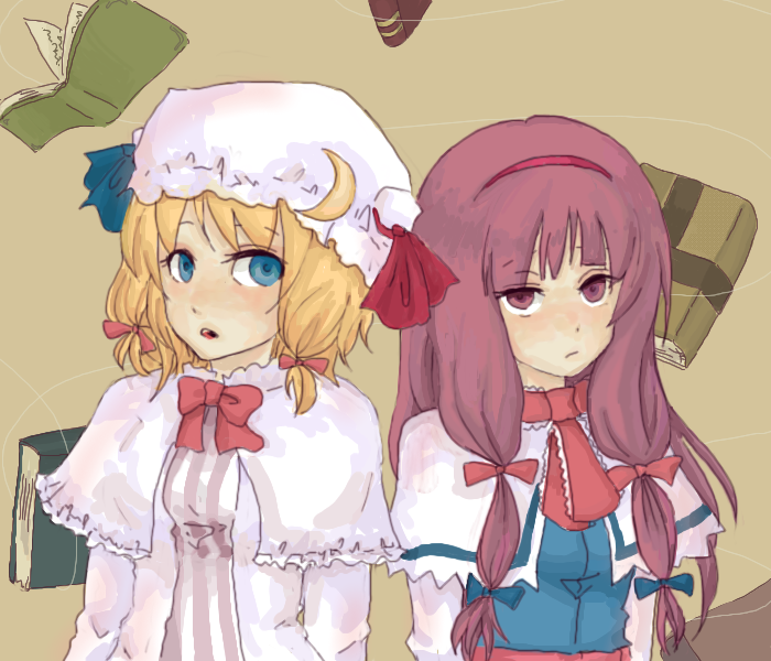 alice margatroid and patchouli knowledge (touhou) drawn by kochi_(coolier)
