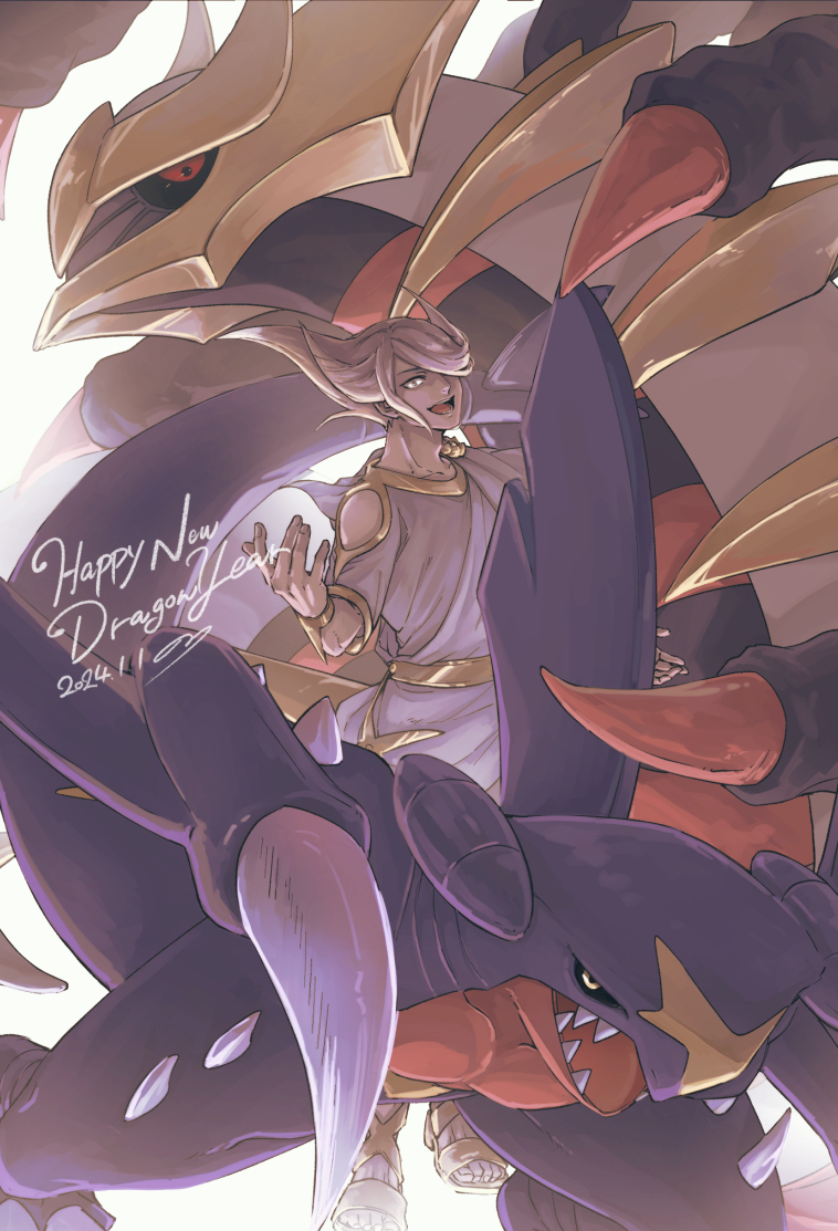 garchomp, volo, and giratina (pokemon and 1 more) drawn by a_nori