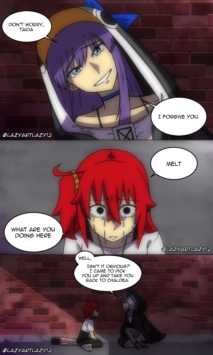 fujimaru ritsuka and meltryllis (fate and 1 more) drawn by lazyartlazy12 and tyrnickleback