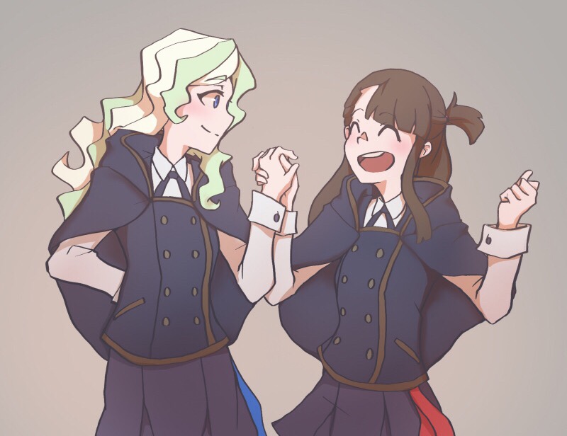 kagari atsuko and diana cavendish (little witch academia) drawn by usbfan