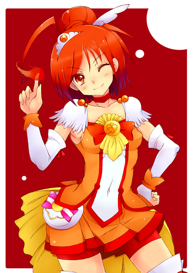 hino akane and cure sunny (precure and 1 more) drawn by kannagi_kaname