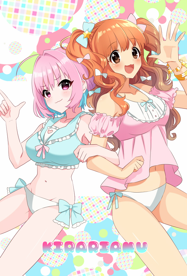 yumemi riamu and moroboshi kirari (idolmaster and 1 more) drawn by sukoyaka_(100hituzi)