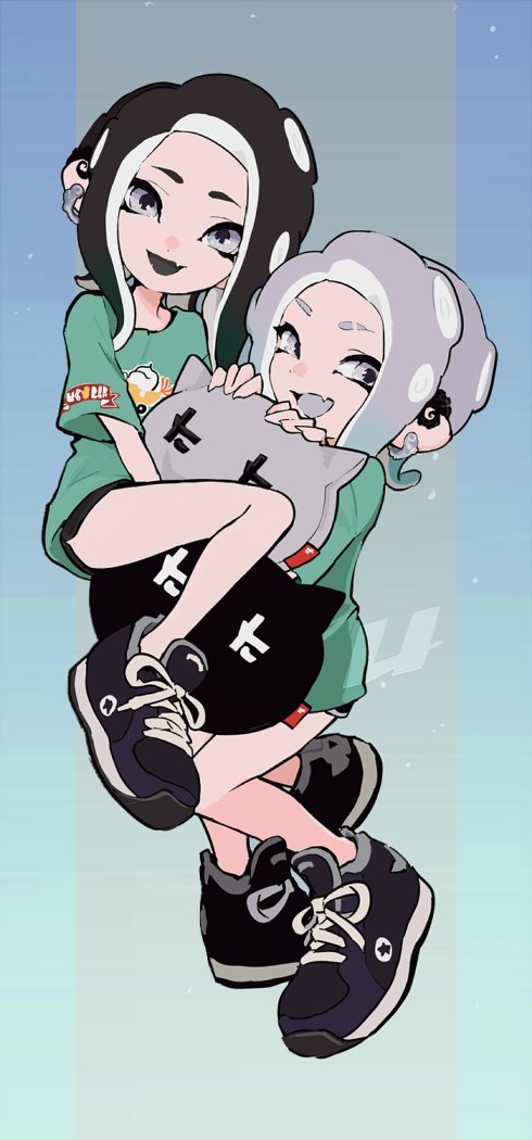 octoling player character and octoling girl (splatoon) drawn by imaikuy0