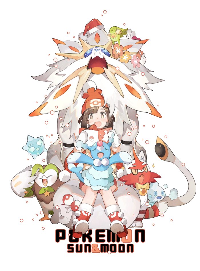 selene, comfey, vanillite, minior, brionne, and 3 more (pokemon and 1 more) drawn by starshadowmagician