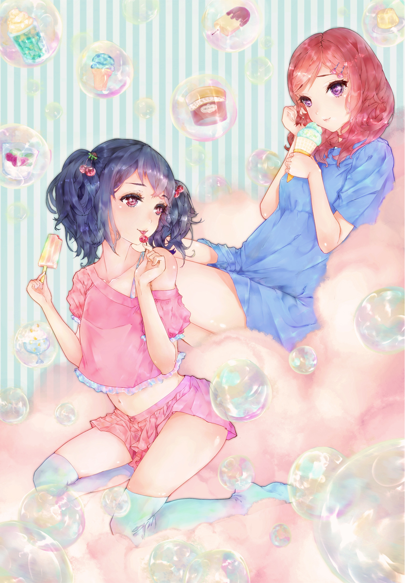 nishikino maki and yazawa nico (love live! and 1 more) drawn by shiren_(c_mao)